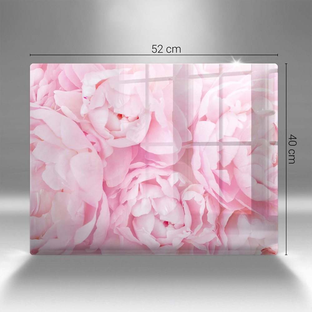 Grave candle coaster Delicate peonies