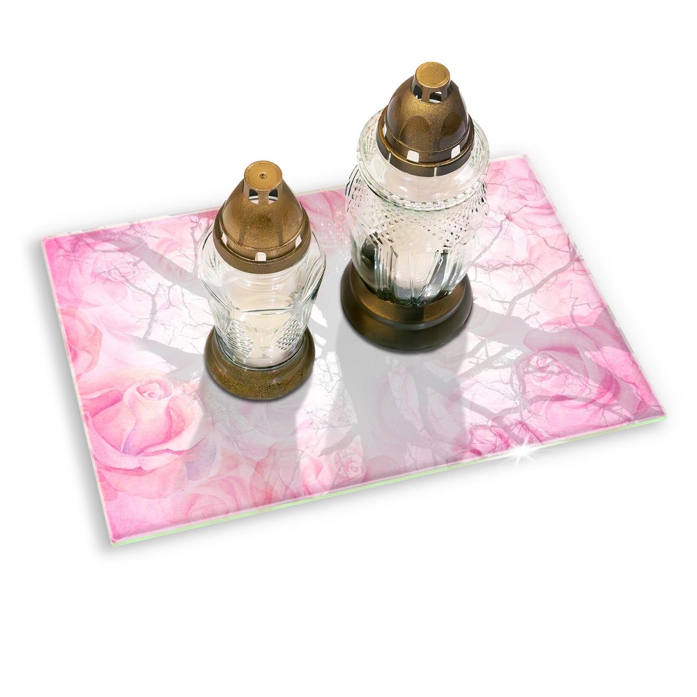 Grave candle coaster Background delicate roses