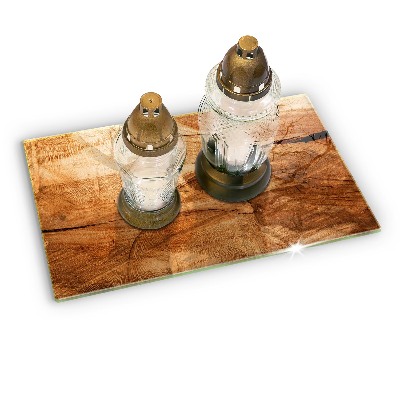 Grave candle coaster Wooden board texture