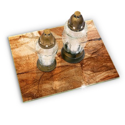 Grave candle coaster Wooden board texture