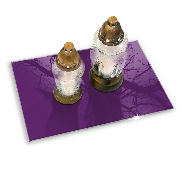 Glass candle plate Color purple