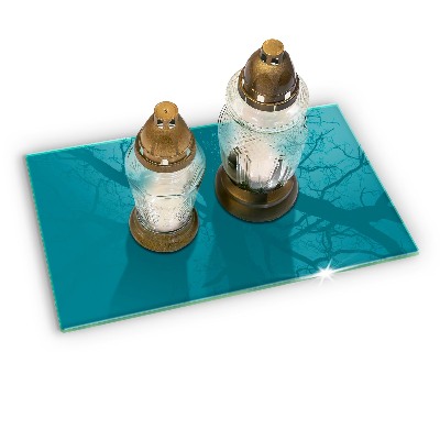 Glass candle plate Color turquoise