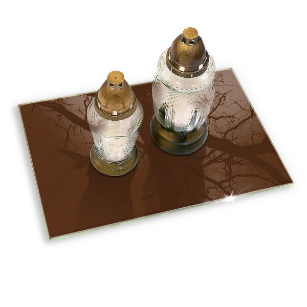 Glass candle plate Color brown