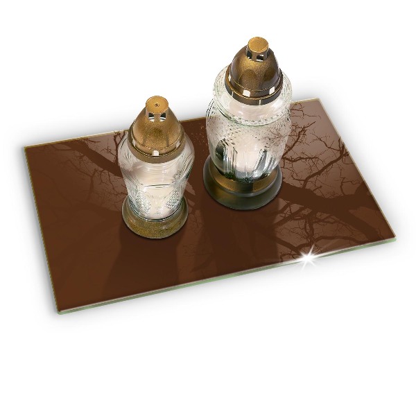 Glass candle plate Color brown