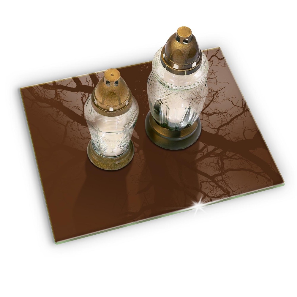 Glass candle plate Color brown