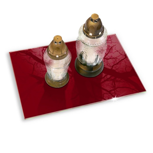 Glass candle plate Color burgundy