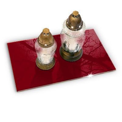 Glass candle plate Color burgundy