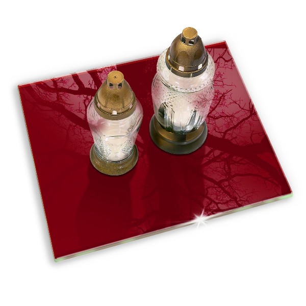 Glass candle plate Color burgundy