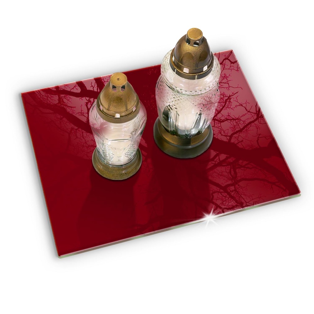 Glass candle plate Color burgundy