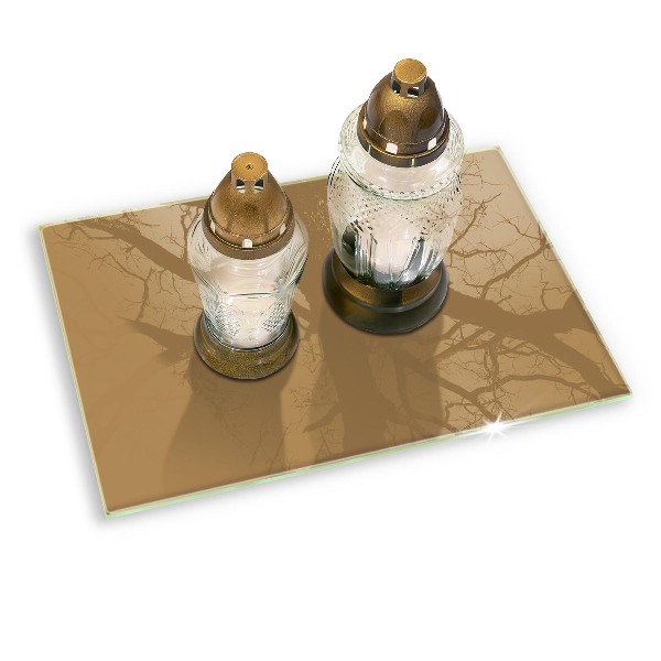 Glass candle plate Color beige