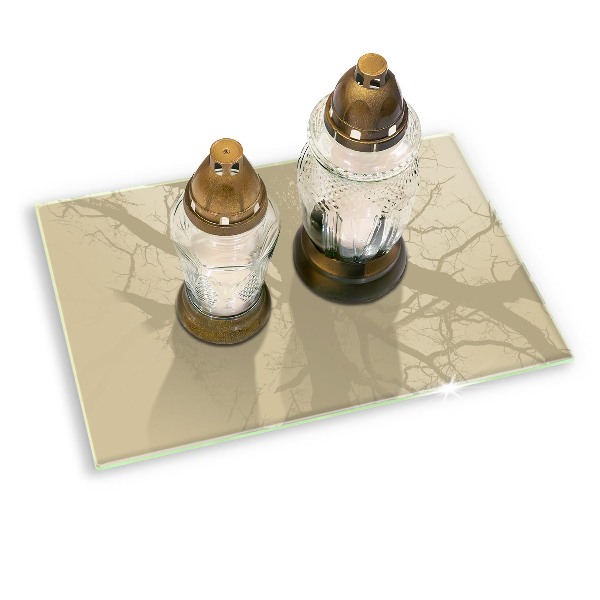 Glass candle plate Color beige