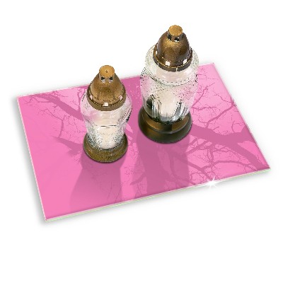 Glass candle plate Color pink