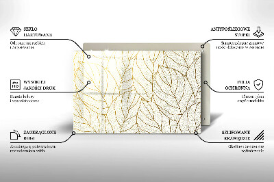 Grave candle coaster Line art leaves pattern