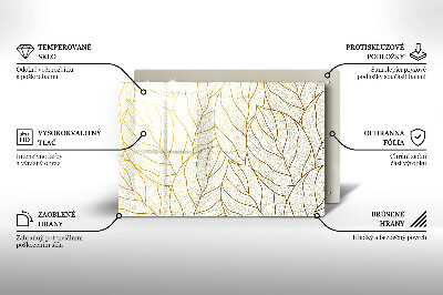 Grave candle coaster Line art leaves pattern