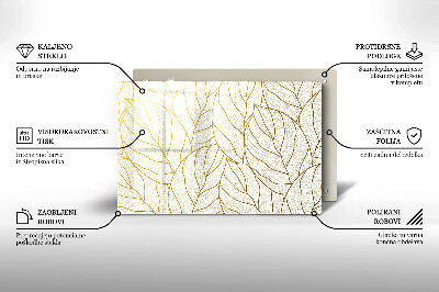 Grave candle coaster Line art leaves pattern