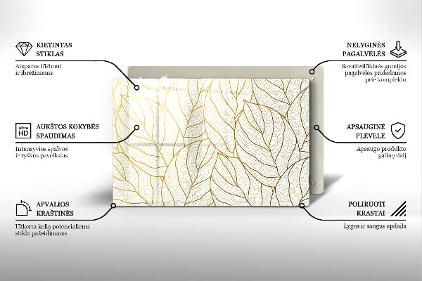 Grave candle coaster Line art leaves pattern