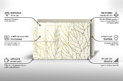 Grave candle coaster Line art leaves pattern