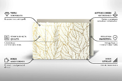 Grave candle coaster Line art leaves pattern