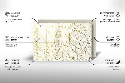 Grave candle coaster Line art leaves pattern