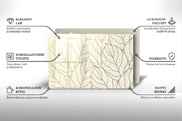 Grave candle coaster Line art leaves pattern