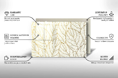 Grave candle coaster Line art leaves pattern