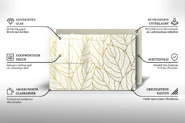 Grave candle coaster Line art leaves pattern