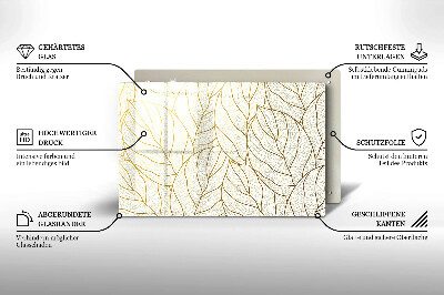 Grave candle coaster Line art leaves pattern