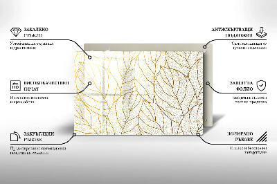 Grave candle coaster Line art leaves pattern