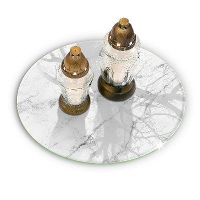 Grave candle plate Elegant marble texture