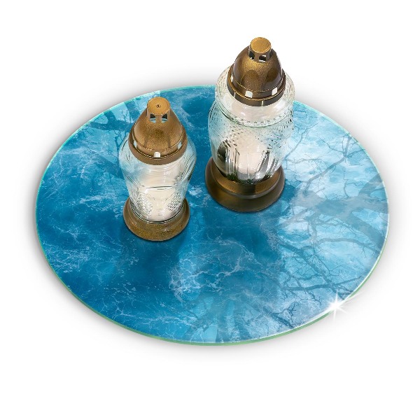 Grave candle coaster Blue water