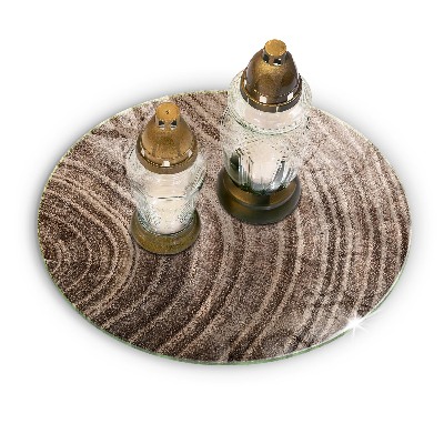 Grave candle coaster Wood tree grain