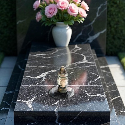 Grave candle plate Concrete stone texture