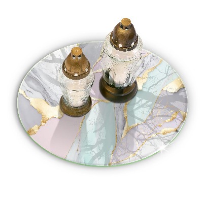 Grave candle coaster Pastel marble