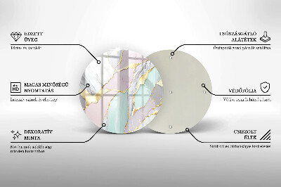 Grave candle coaster Pastel marble