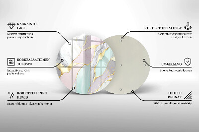 Grave candle coaster Pastel marble