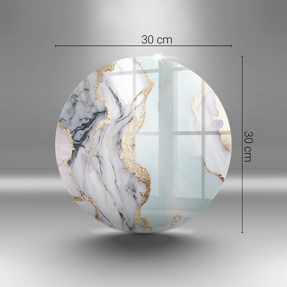 Grave candle plate Pastel marble