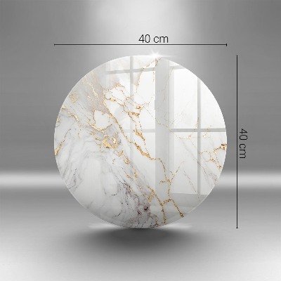 Grave candle coaster Light marble with gold