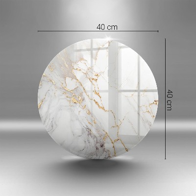 Grave candle coaster Light marble with gold