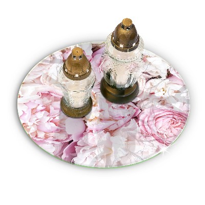 Grave candle plate Bouquet of peonies