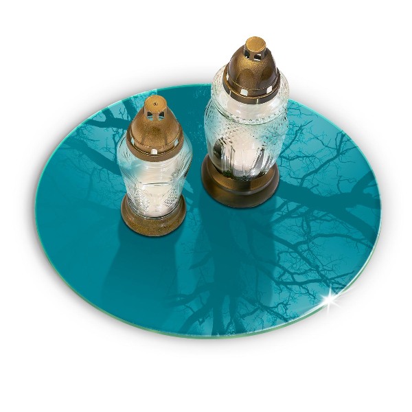 Grave candle coaster Color turquoise