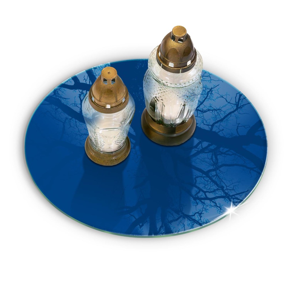 Grave candle plate Color blue