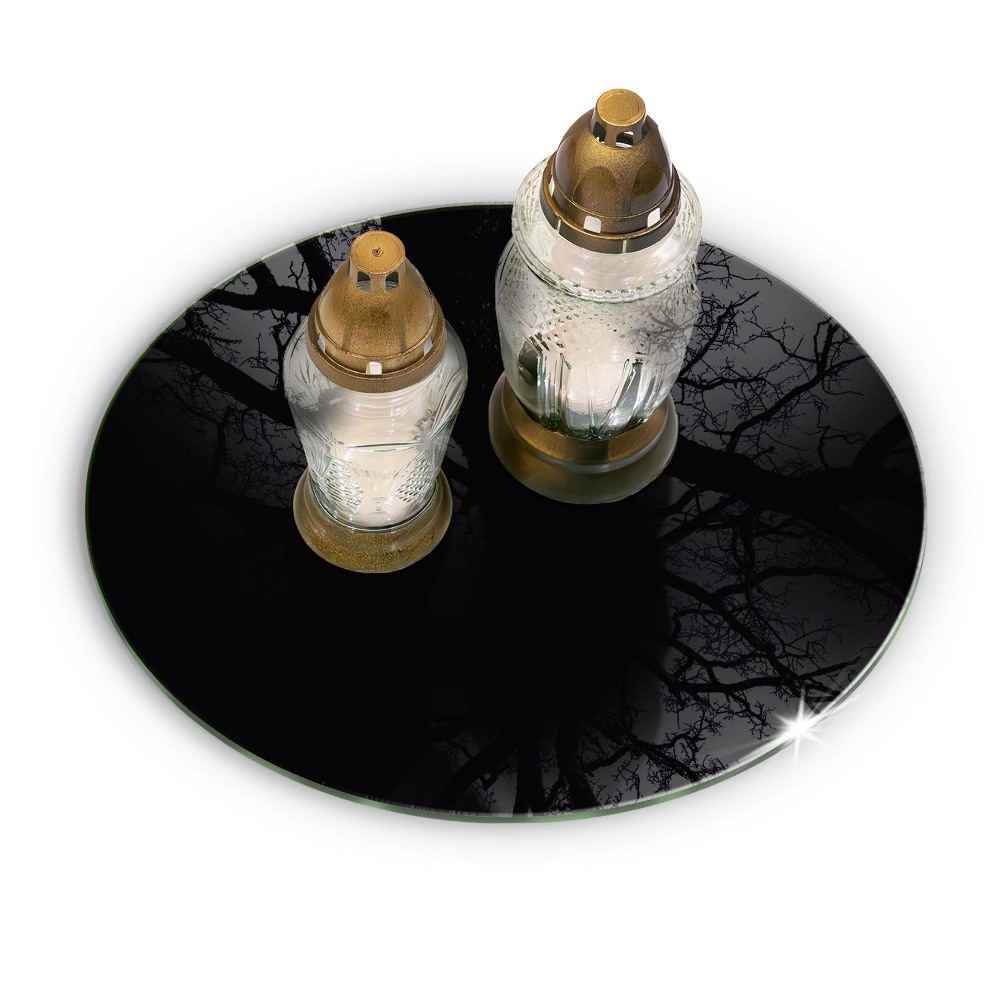 Grave candle plate Color black