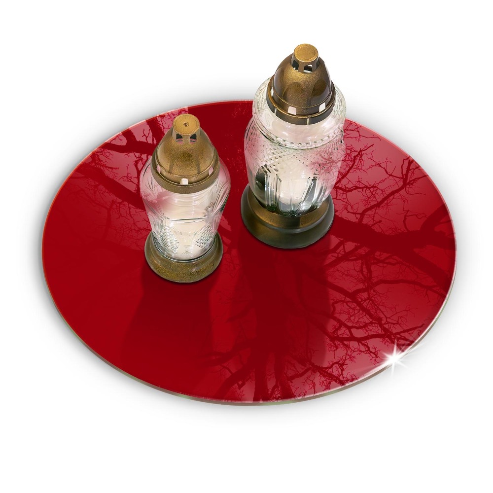 Grave candle plate Color red