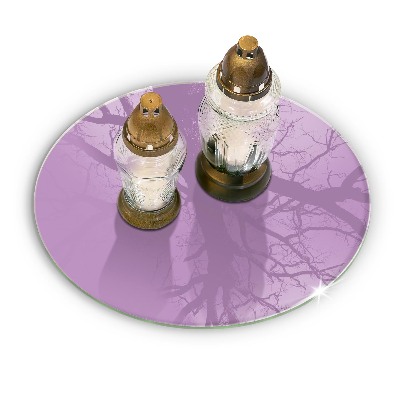 Grave candle plate Color purple