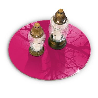 Grave candle plate Color pink