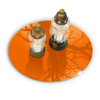 Grave candle plate Color orange