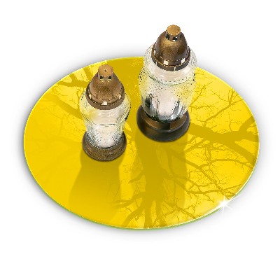 Grave candle plate Color yellow