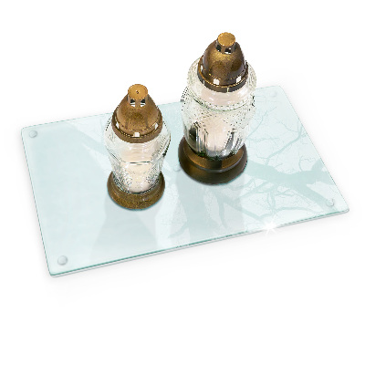Round grave candle coaster transparent