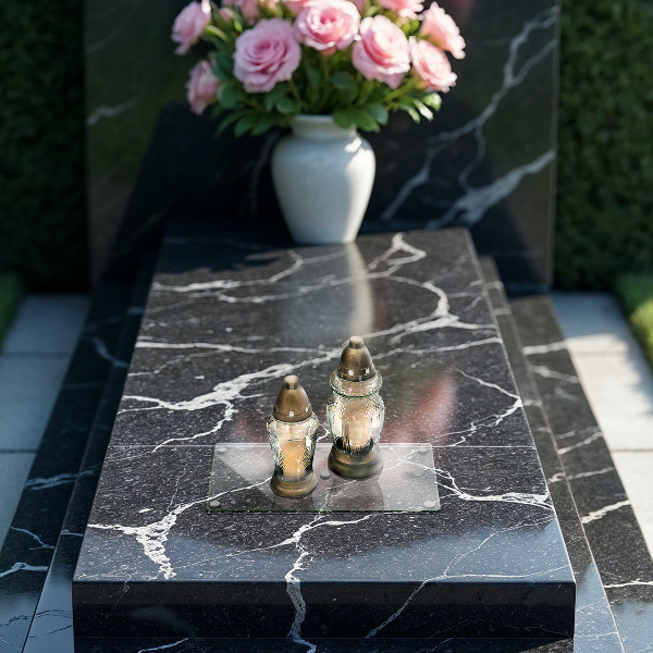 Round grave candle coaster transparent