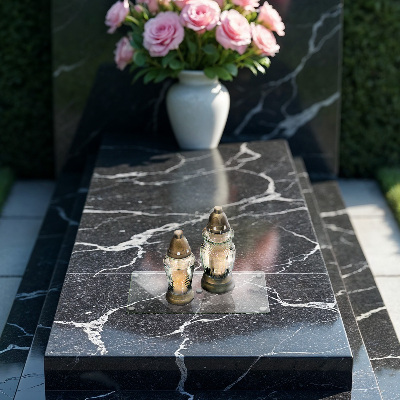 Round grave candle coaster transparent